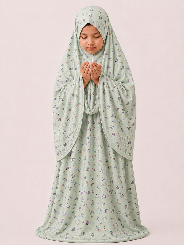 Namaz Chadar - Kids- Samaira- Green