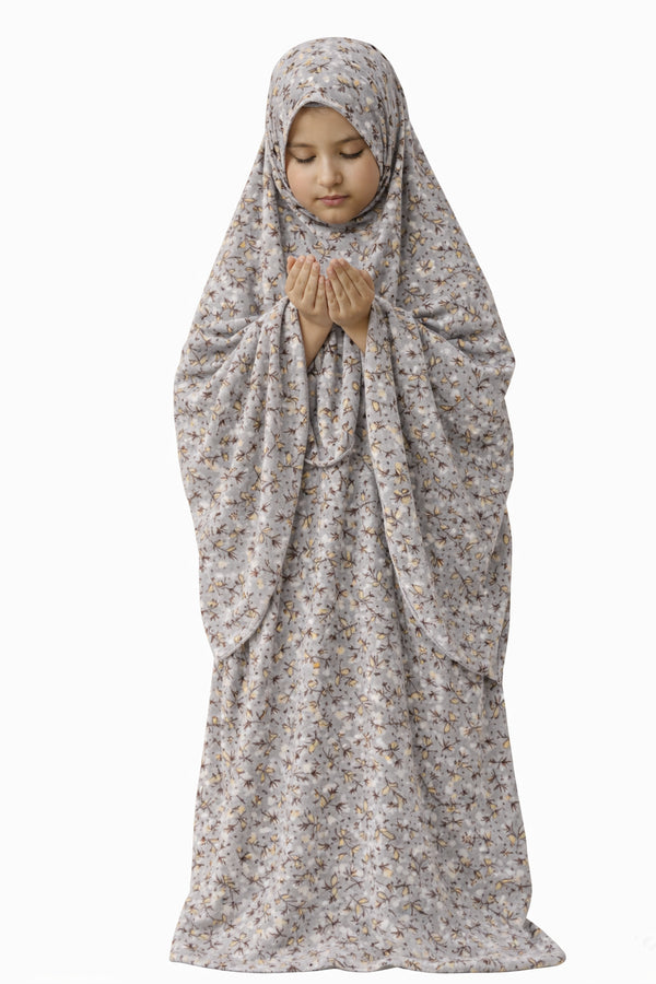 Namaz Chadar- kids - Freya- Grey