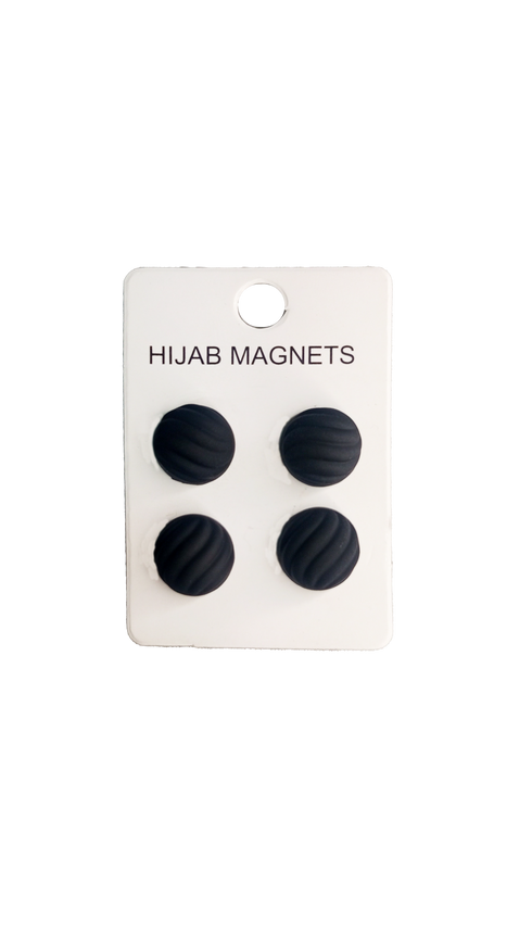 Metallic Hijab Magnet -Matt Wave - Black