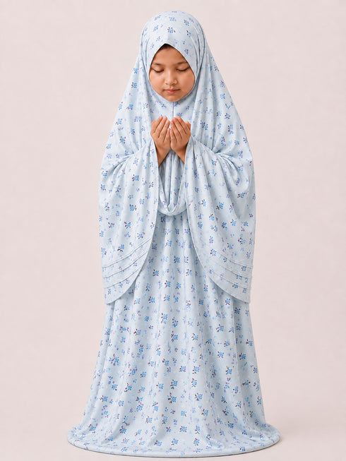 Namaz Chadar - Kids- Samaira- Light Blue