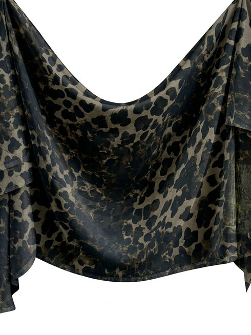 Printed Chiffon Hijab-Midnight Jaguar