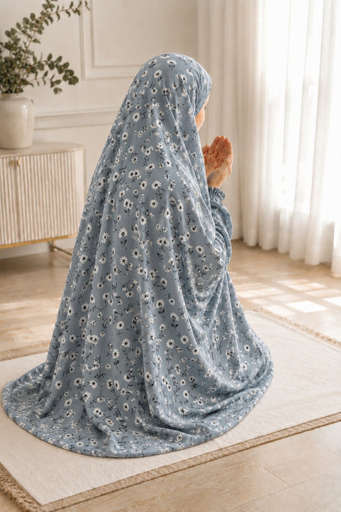 Namaz Chaddar - Jasmine-Grey
