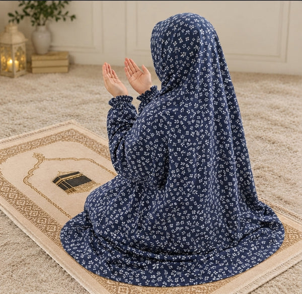 Namaz Chadar - Kids- Mehek-Navy Blue