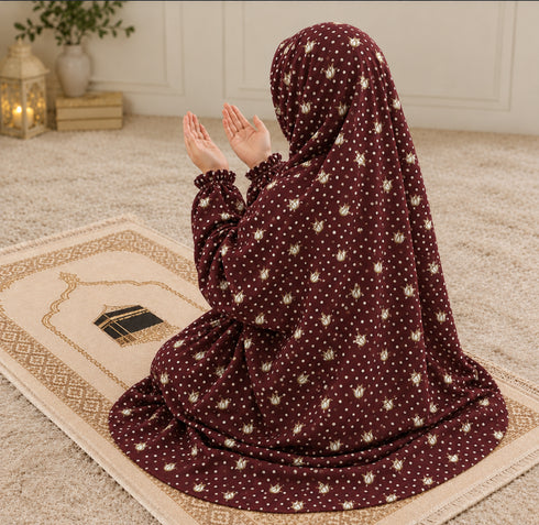 Namaz Chadar - Kids- Falak-Dark Maroon