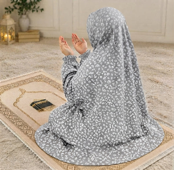 Namaz Chadar - Kids- Mehek-Silver Grey