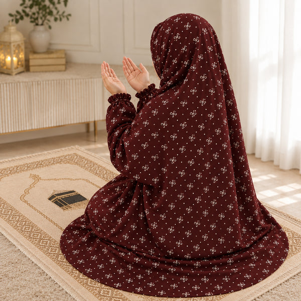 Namaz Chadar - Kids- Samair-Dark Maroon