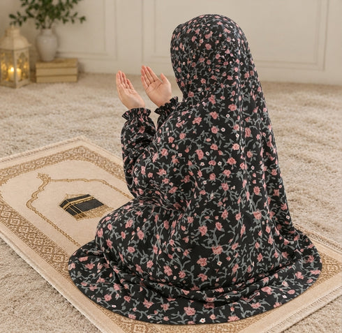 Namaz Chadar - Kids- Tasneem- Black