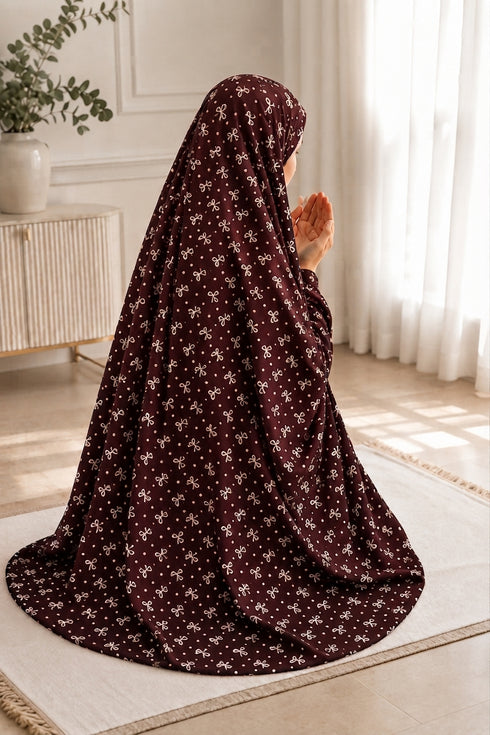 Namaz Chaddar - Samair-Dark Maroon