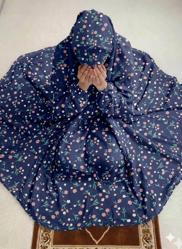 Namaz Chadar- Sana- NavyBlue