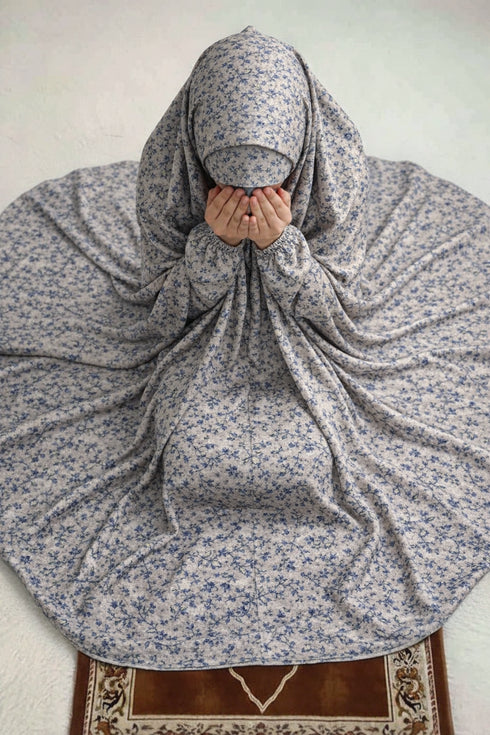Namaz Chadar - Freya -Navyblue