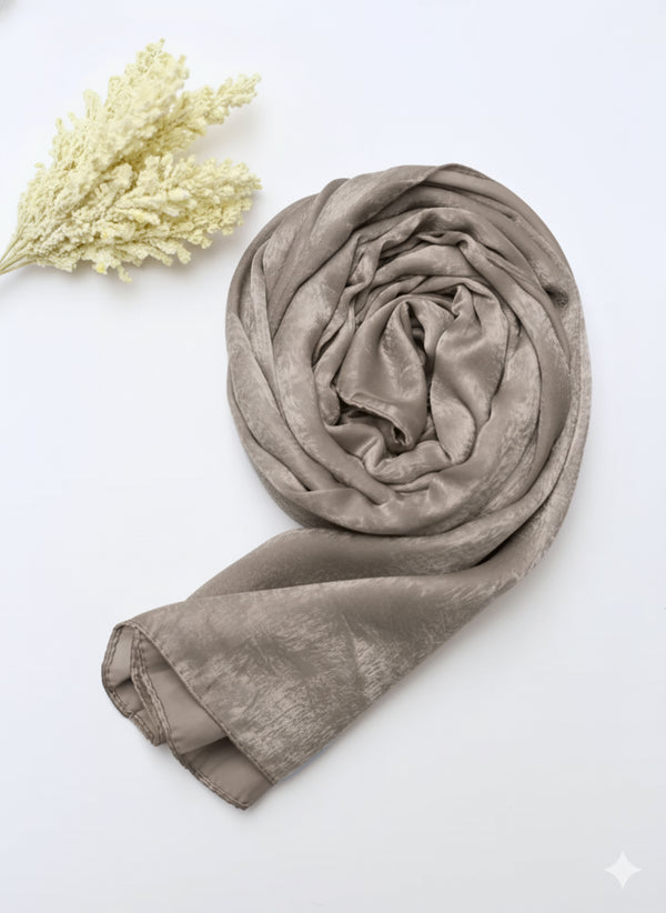 Velvet Silk Hijab - Shadow Grey