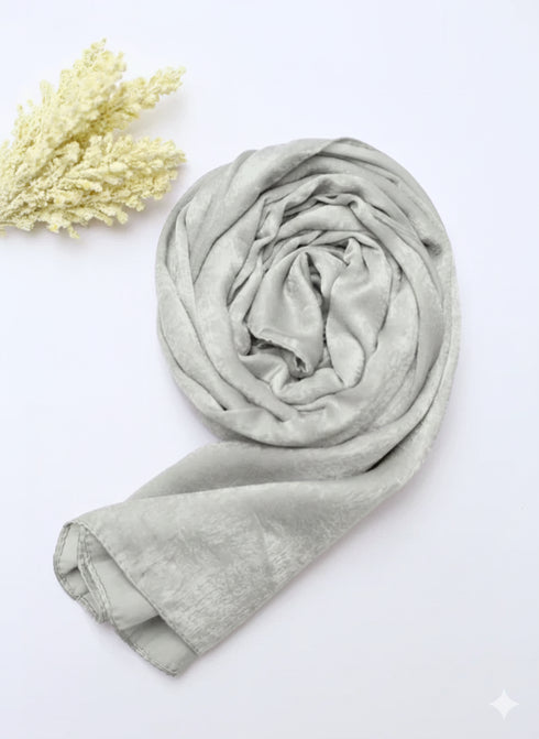 Velvet Silk Hijab - silver