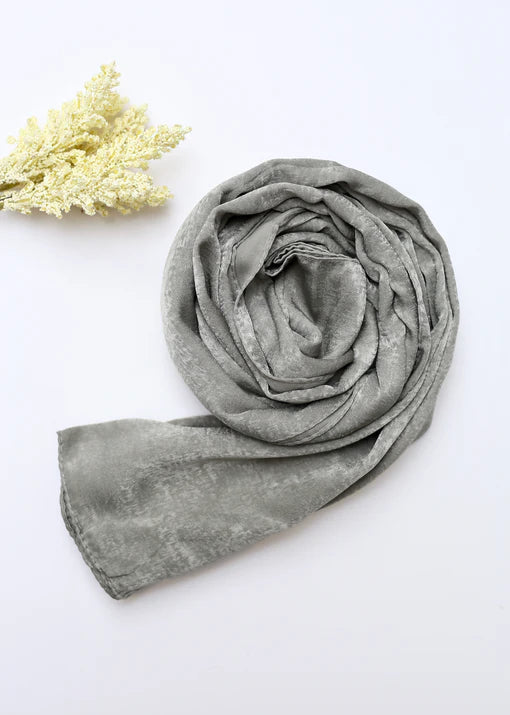 Velvet Silk Hijab - Smoke Grey