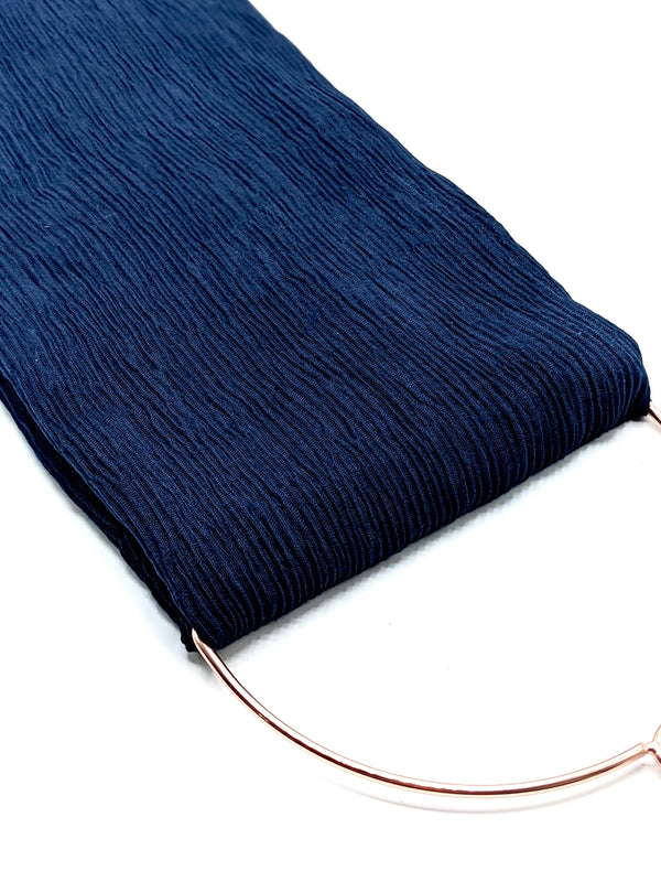 Crinkle Lawn Hijab - Navyblue