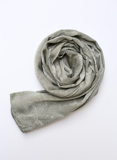 Velvet Silk Hijab - Sage Green