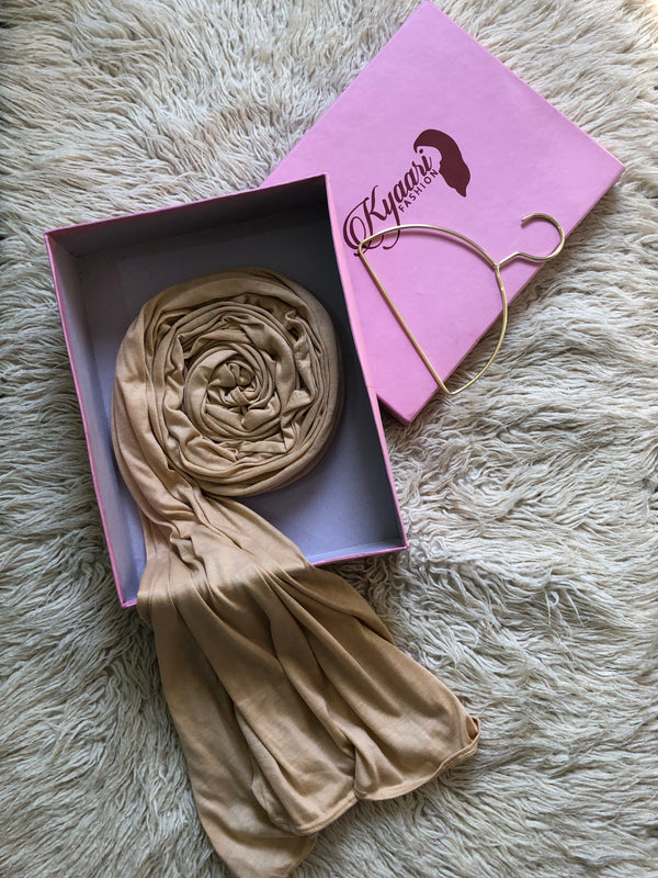 Plain Jersey Hijab - Beige