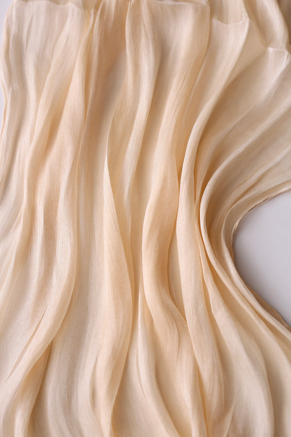 Organza Silk Hijab - Beige