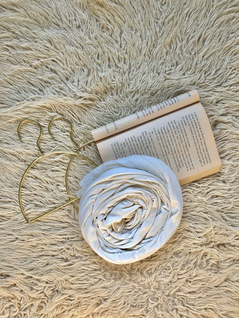 Plain Jersey Hijab - White