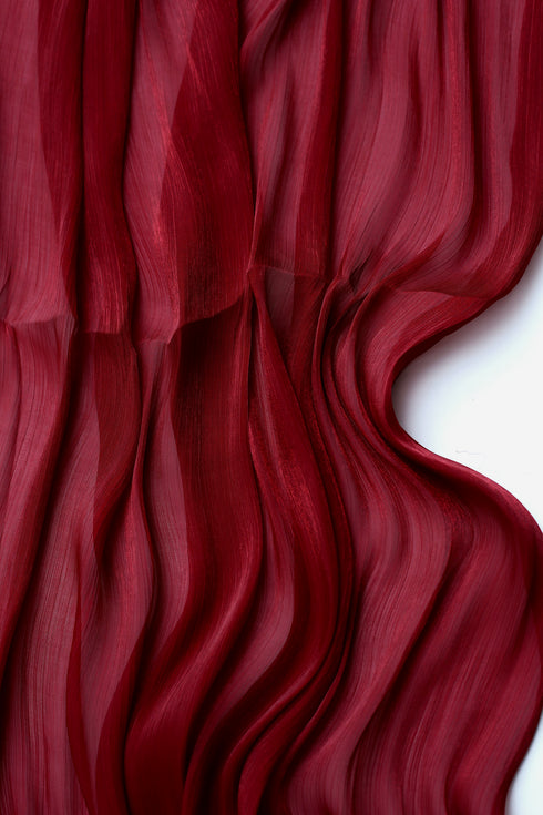 Organza Silk Hijab - Light Maroon