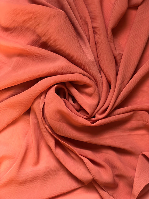 Crinkle Chiffon Hijab - Rust