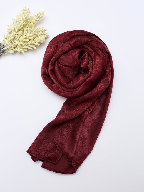 Velvet Silk Hijab - Maroon