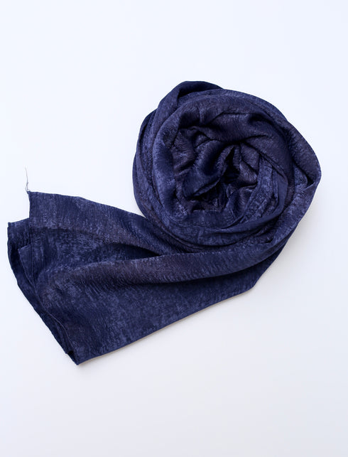 Velvet Silk Hijab - Navy blue