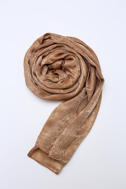Velvet Silk Hijab - Hazel Gold