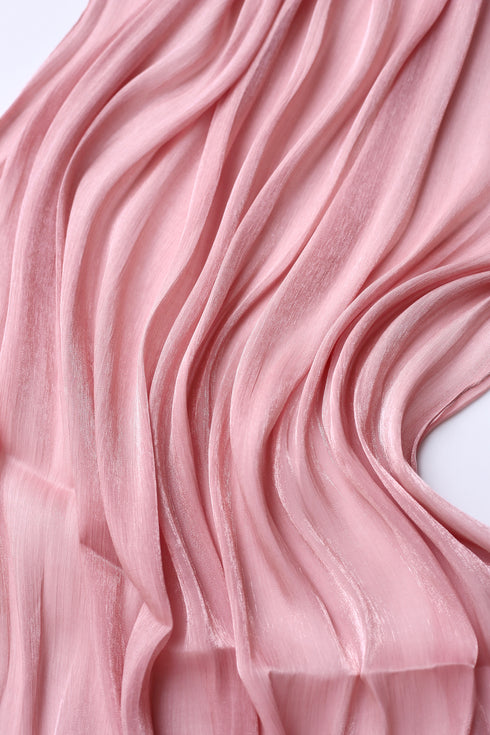 Organza Silk Hijab - Pink Mist