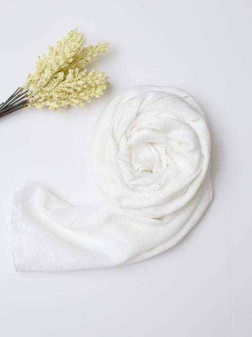 Velvet Silk Hijab - White