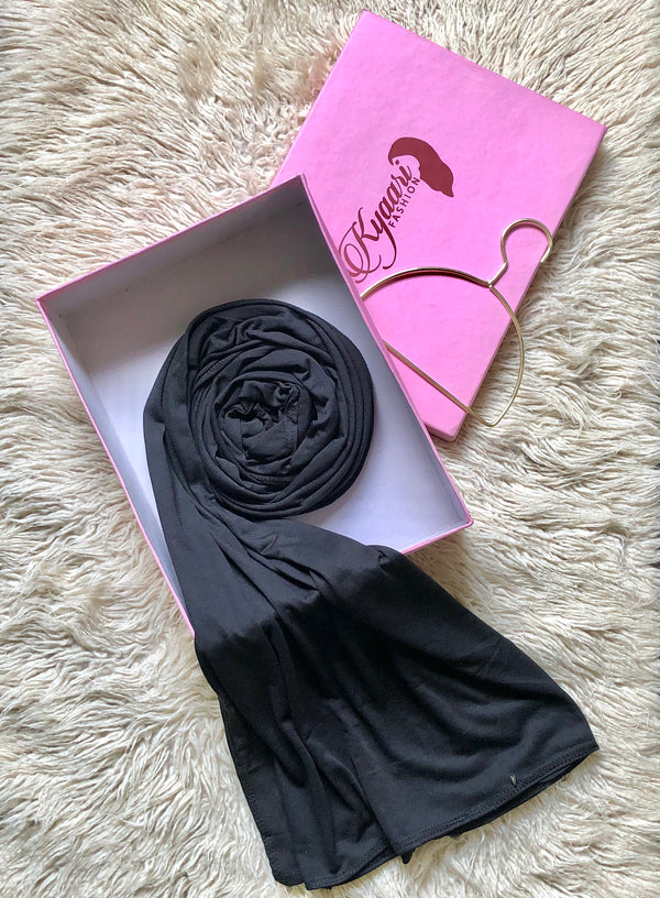 Plain Jersey Hijab - Black