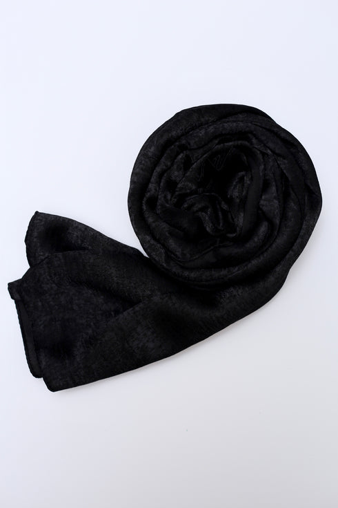 Velvet Silk Hijab - Black