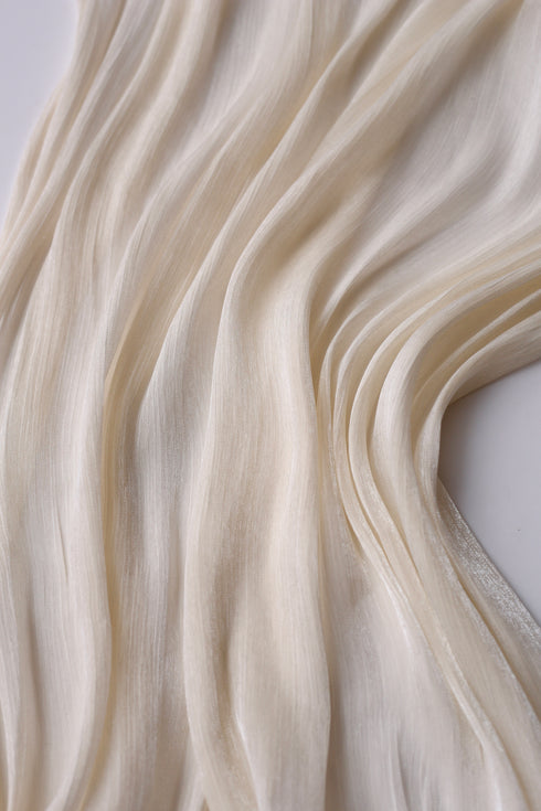 Organza Silk Hijab - Cream