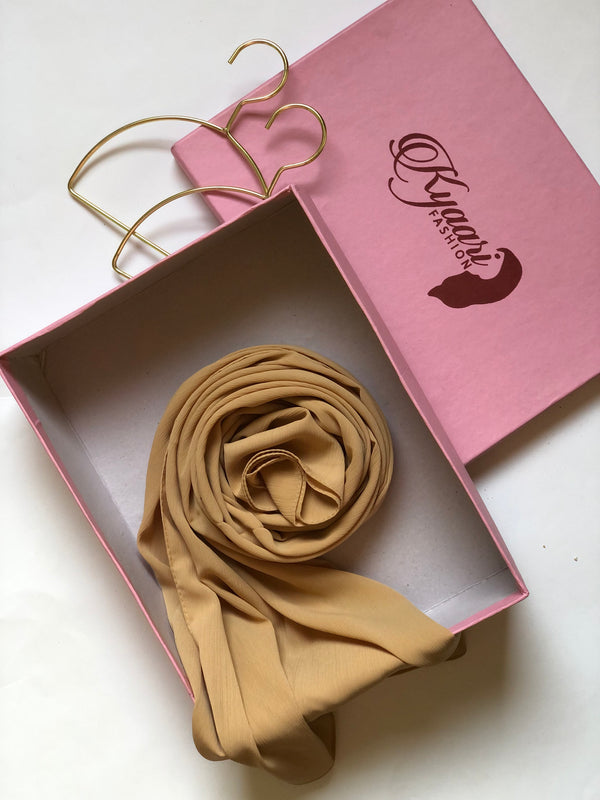 Crinkle Chiffon Hijab - Mocha