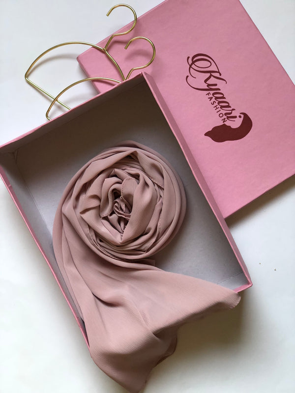 Crinkle Chiffon Hijab - Rose Pink
