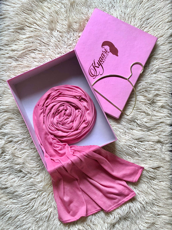 Plain Jersey Hijab - Flamingo