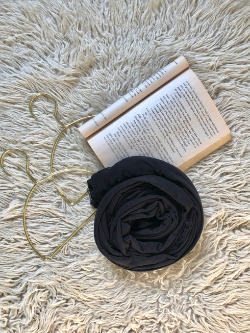 Plain Jersey Hijab - Black