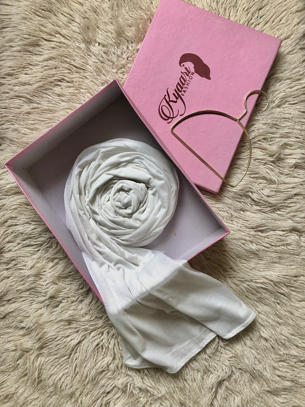 Plain Jersey Hijab - White