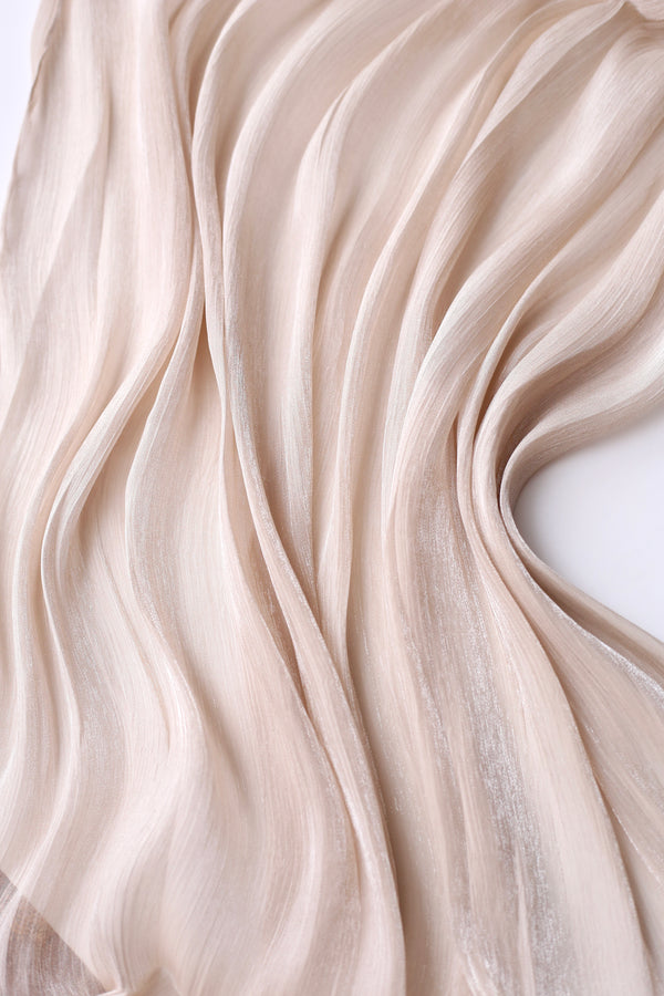 Organza Silk Hijab - Sand Dust
