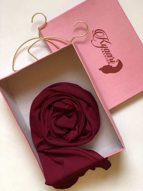 Crinkle Chiffon Hijab - Maroon