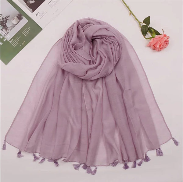 Plain Lawn Tassels - Ash Pink freeshipping - Kyaari Fashion