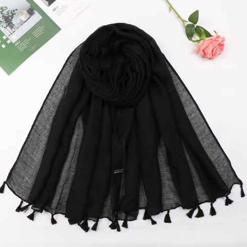 Plain Lawn Tassels - Black freeshipping - Kyaari Fashion