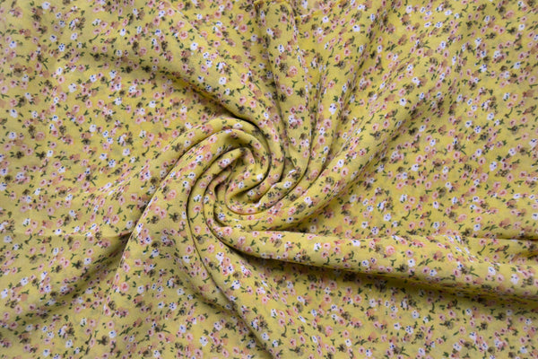 Georgette Floral Print - Dusty Lemon