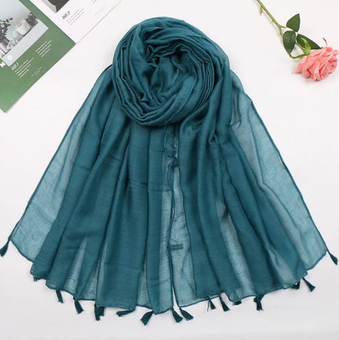 Plain Lawn Tassels - DarkCyan freeshipping - Kyaari Fashion