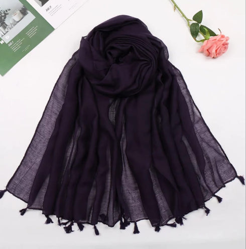 Plain Lawn Tassels - EggPlant freeshipping - Kyaari Fashion