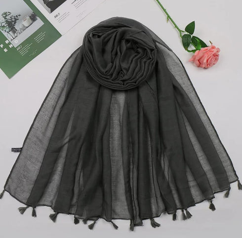 Plain Lawn Tassels - Graphite freeshipping - Kyaari Fashion