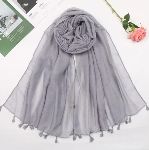 Plain Lawn Tassels - Grey freeshipping - Kyaari Fashion