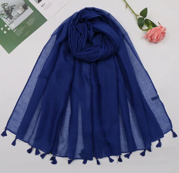 Plain Lawn Tassels - Ink Blue freeshipping - Kyaari Fashion