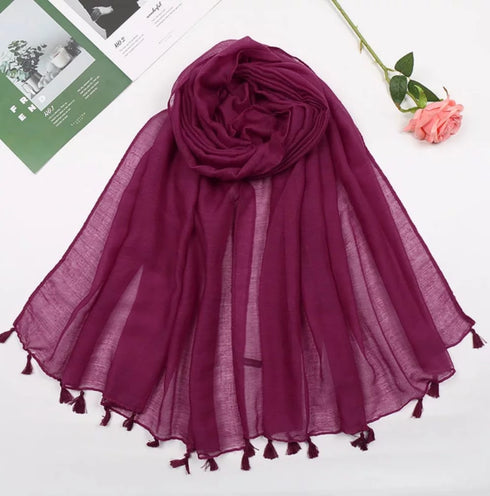 Plain Lawn Tassels - Mulberry freeshipping - Kyaari Fashion