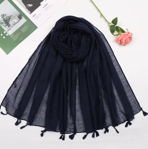 Plain Lawn Tassels - Navy Blue freeshipping - Kyaari Fashion