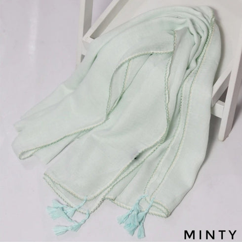 Crochet Tassel Hijab - Minty freeshipping - Kyaari Fashion